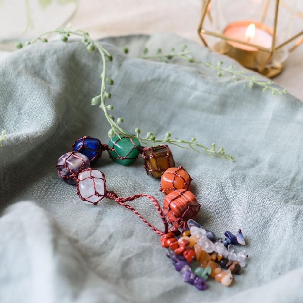 7 Chakra Natural Gemstone Tassel - Image 5