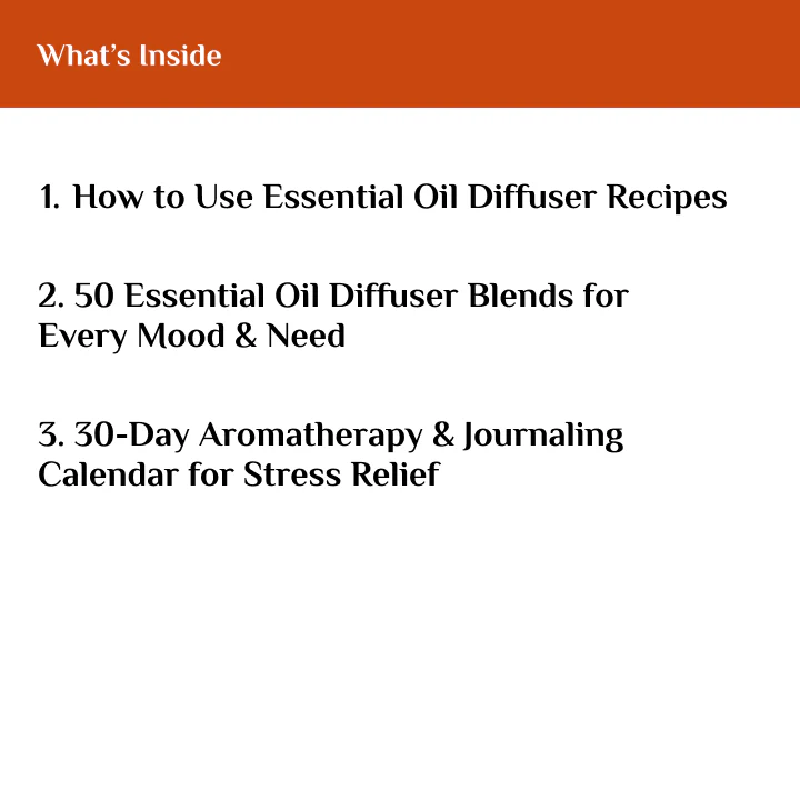 A Downloadable PDF Guide with 50 Essential Oil Diffuser Recipes & 30-Day Aromatherapy Guide for Stress Relief - Image 3