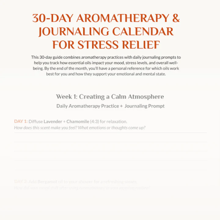 A Downloadable PDF Guide with 50 Essential Oil Diffuser Recipes & 30-Day Aromatherapy Guide for Stress Relief - Image 4