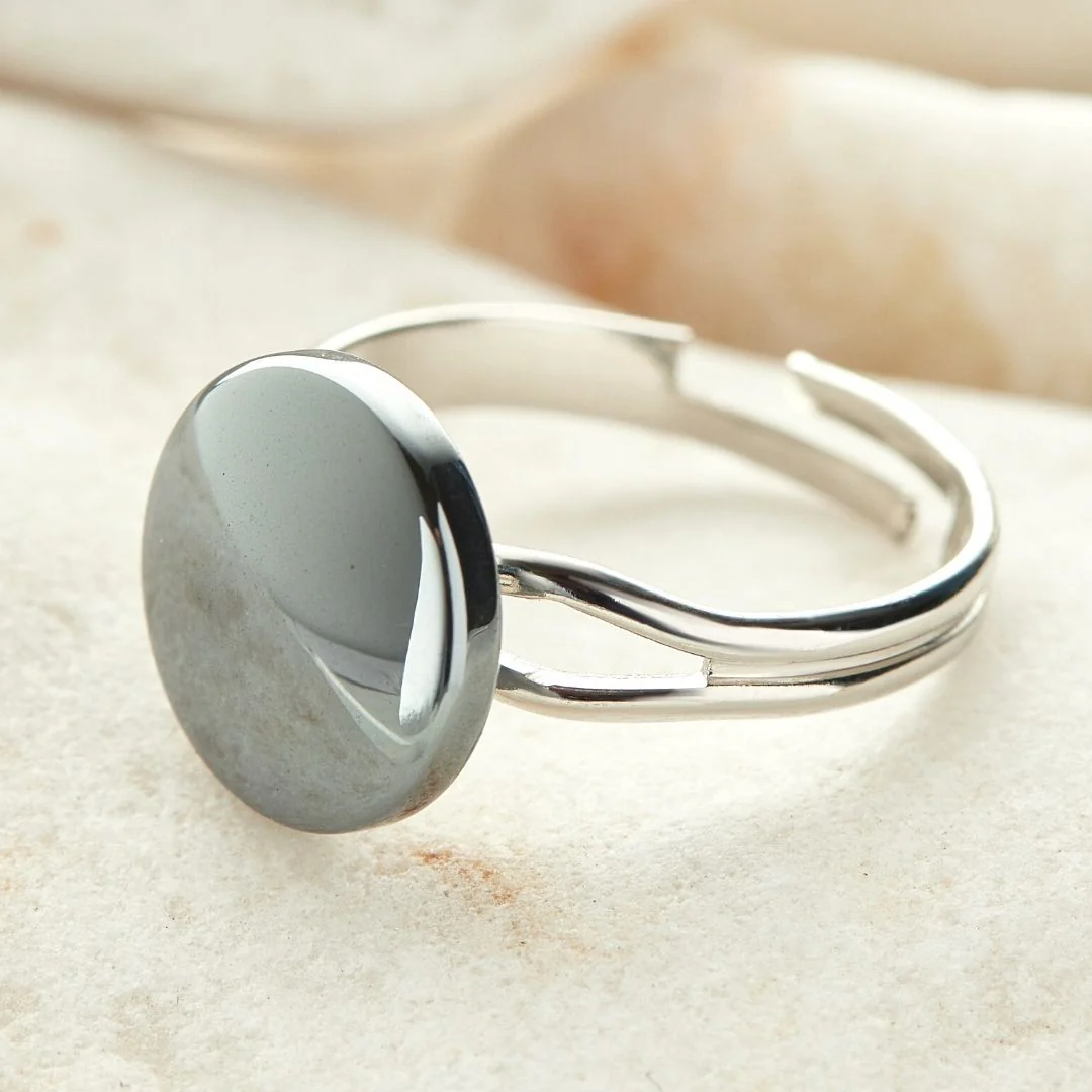 Adjustable Hematite Crystal Ring - Image 4