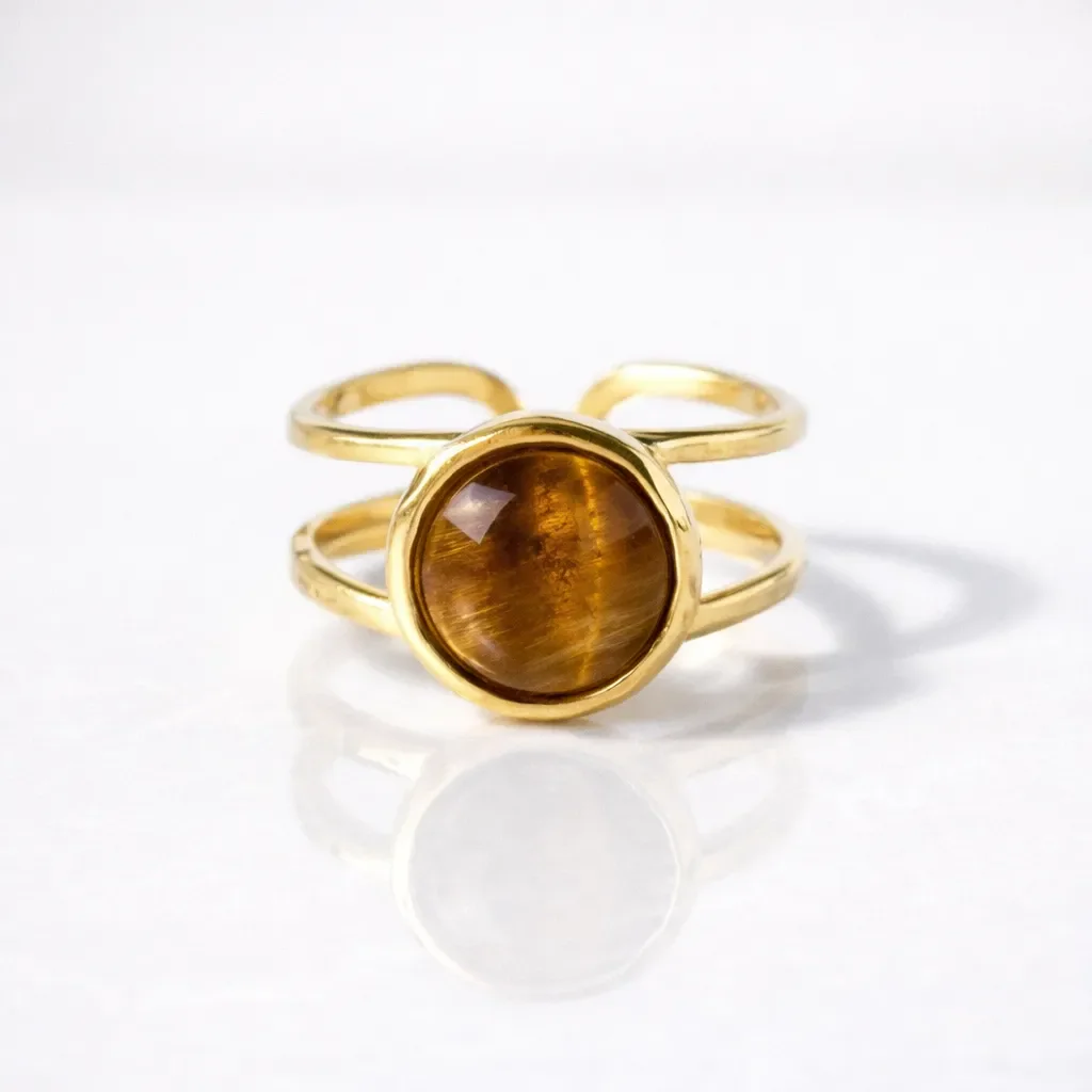 Adjustable Natural Gemstone Ring — Elegant Crystal Energy Jewelry - Image 5