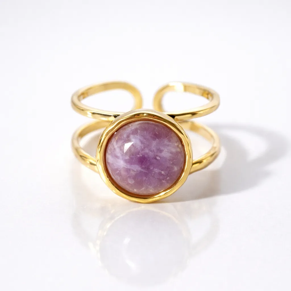 Adjustable Natural Gemstone Ring — Elegant Crystal Energy Jewelry - Image 6