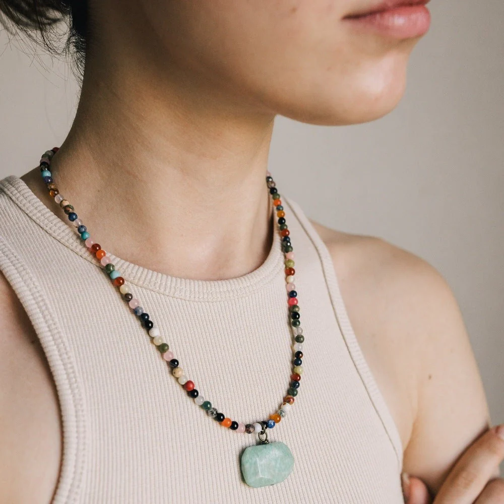 Amazonite Gemstone Choker Necklace - Image 3