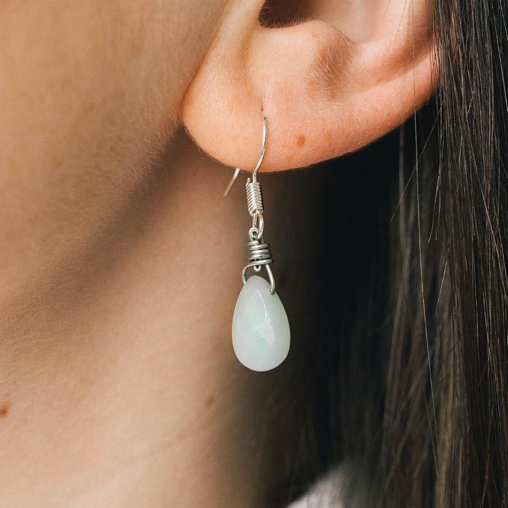 Amazonite Teardrop Earrings - Image 2
