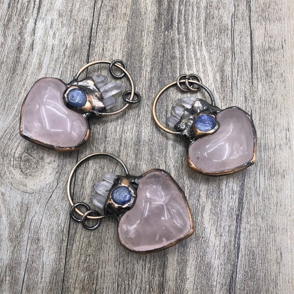 Antique Rose Quartz Necklace - Image 2
