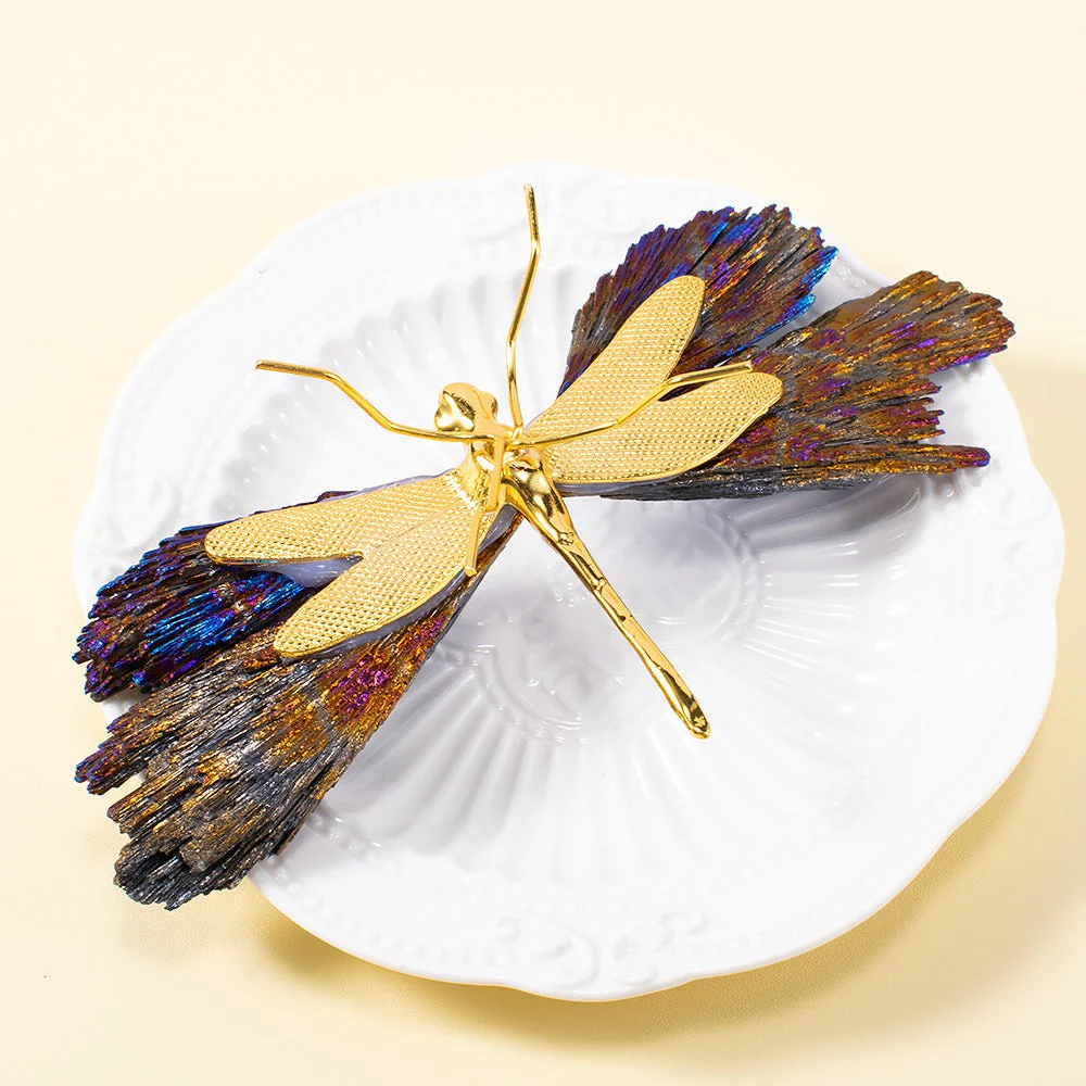 Aura Tourmaline Kyanite Dragonfly Figurine - Image 3