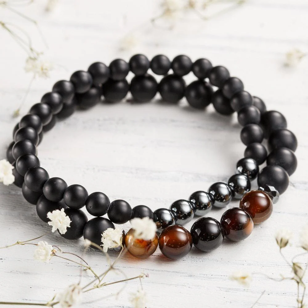 Balancing Hematite & Agate Bracelet Set - Image 2