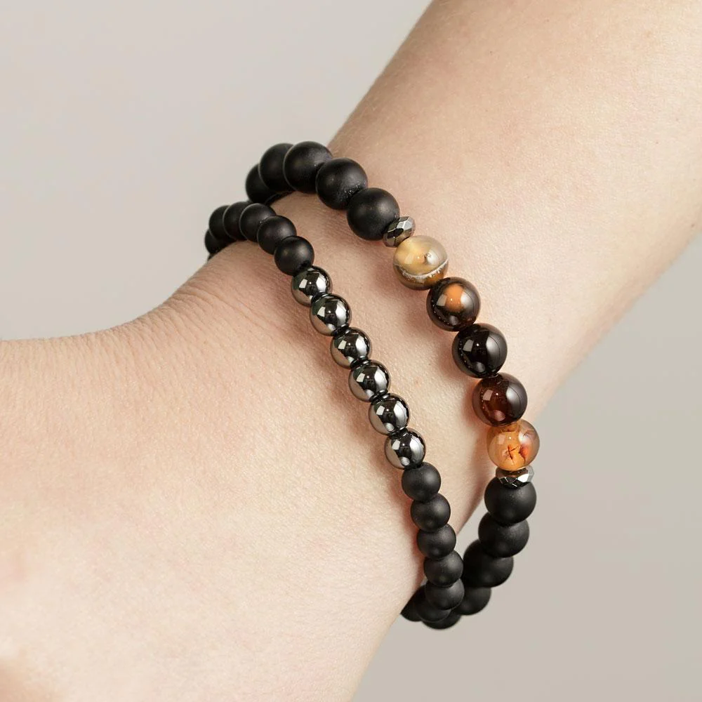 Balancing Hematite & Agate Bracelet Set - Image 3