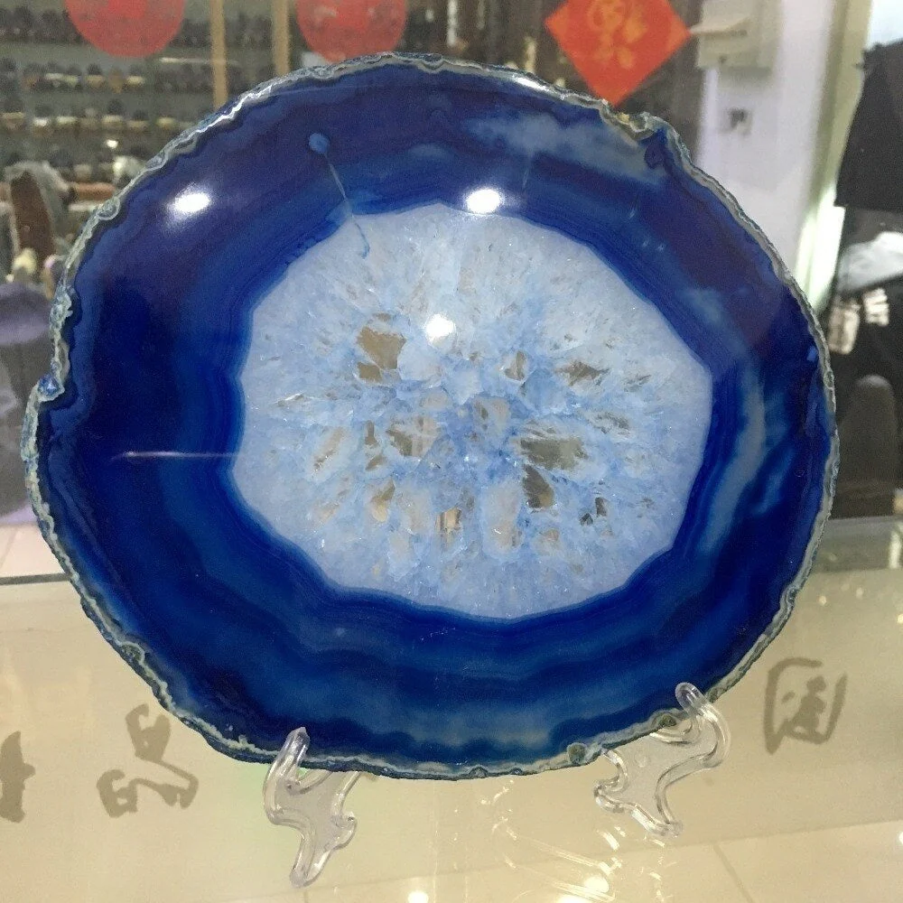 Blue Lace Agate Crystal Slice - Image 4