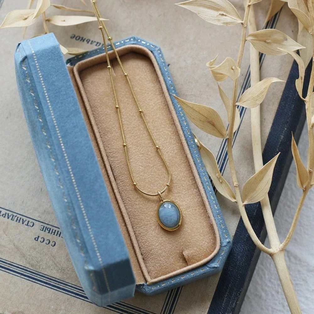 Calming Oval Aquamarine Pendant - Image 4
