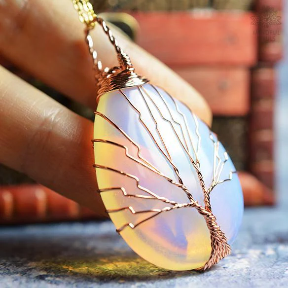 Handmade Tree Of Life Opalite Necklace - Image 3