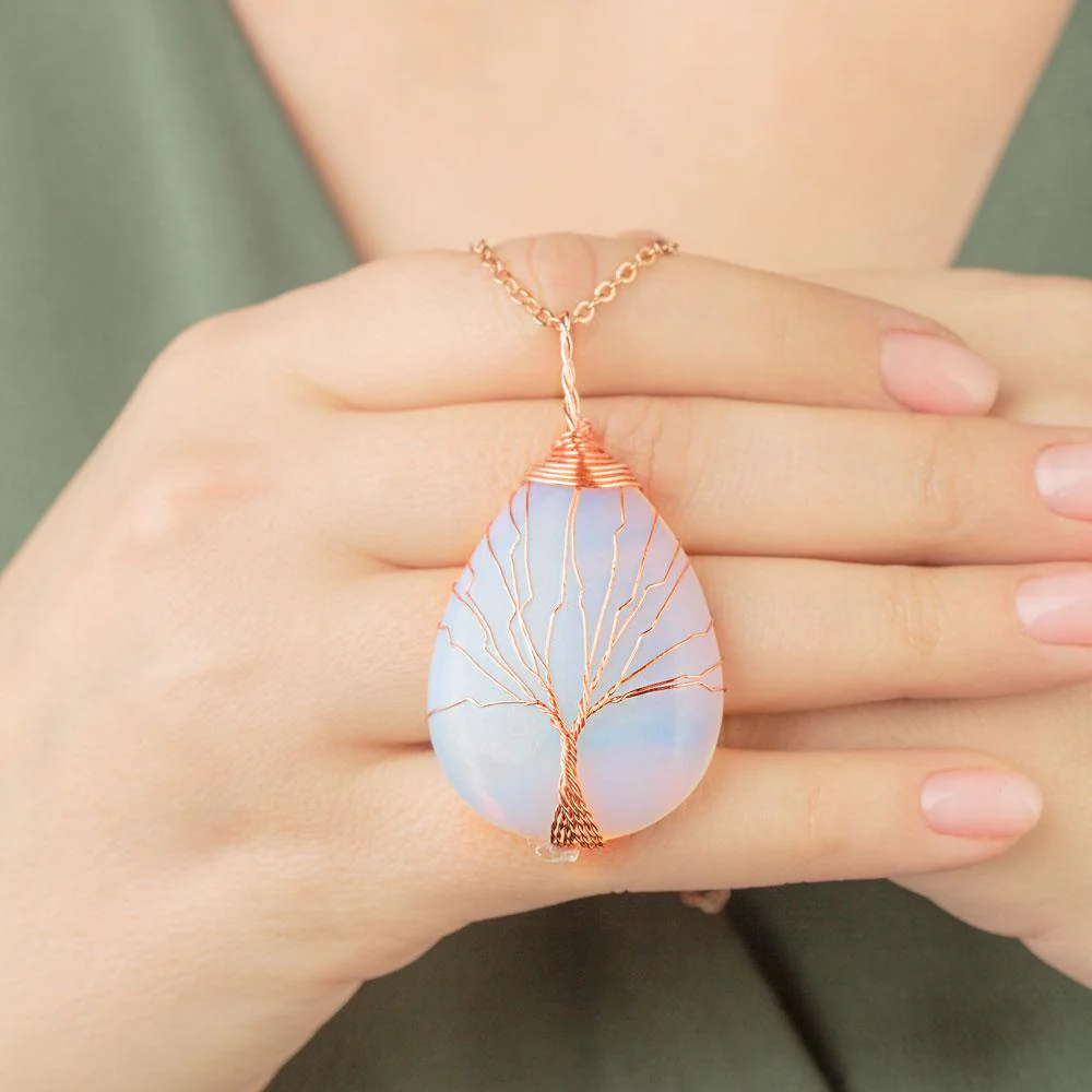 Handmade Tree Of Life Opalite Necklace - Image 5