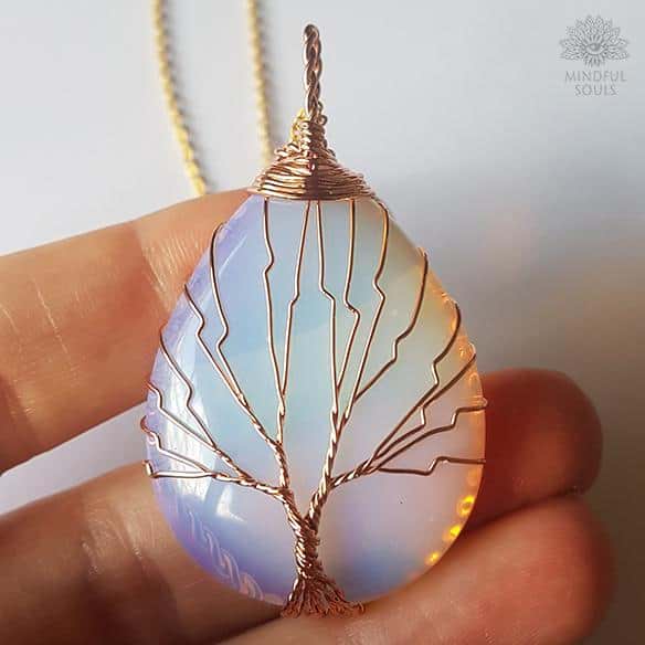 Handmade Tree Of Life Opalite Necklace - Image 9