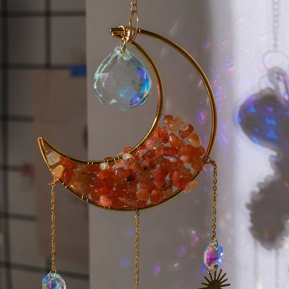 Crescent Moon Gemstones Wind Chime - Image 2