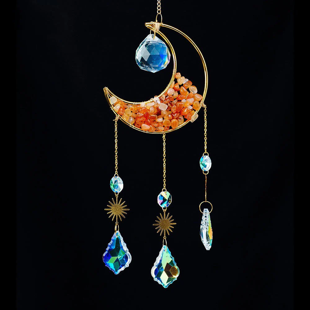 Crescent Moon Gemstones Wind Chime - Image 9