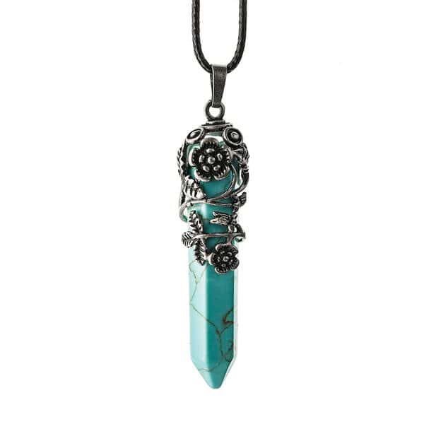 Crystal Flower Hexagon Necklace - Image 13