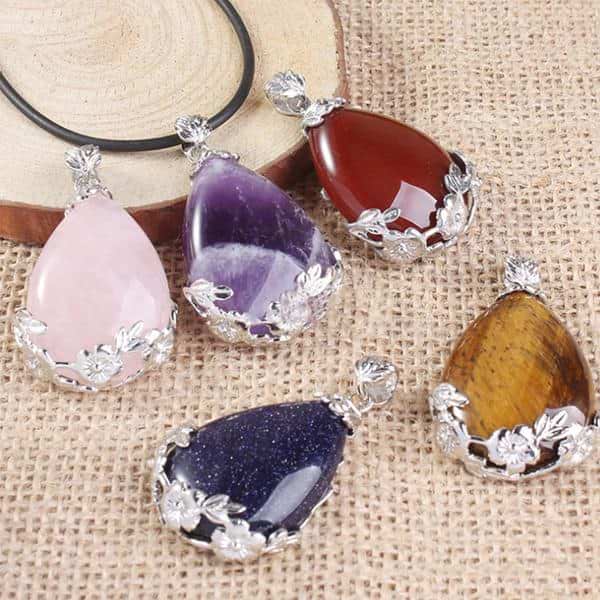 Flower Crystal Teardrop Necklace - Image 21