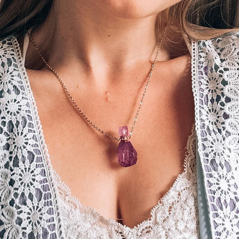 Crystal Perfume Bottle Necklace - Image 4
