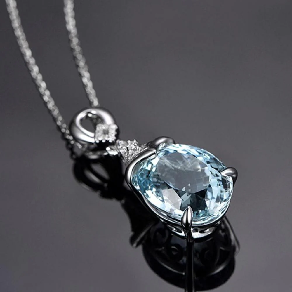 Aquamarine Drop Necklace - Image 6