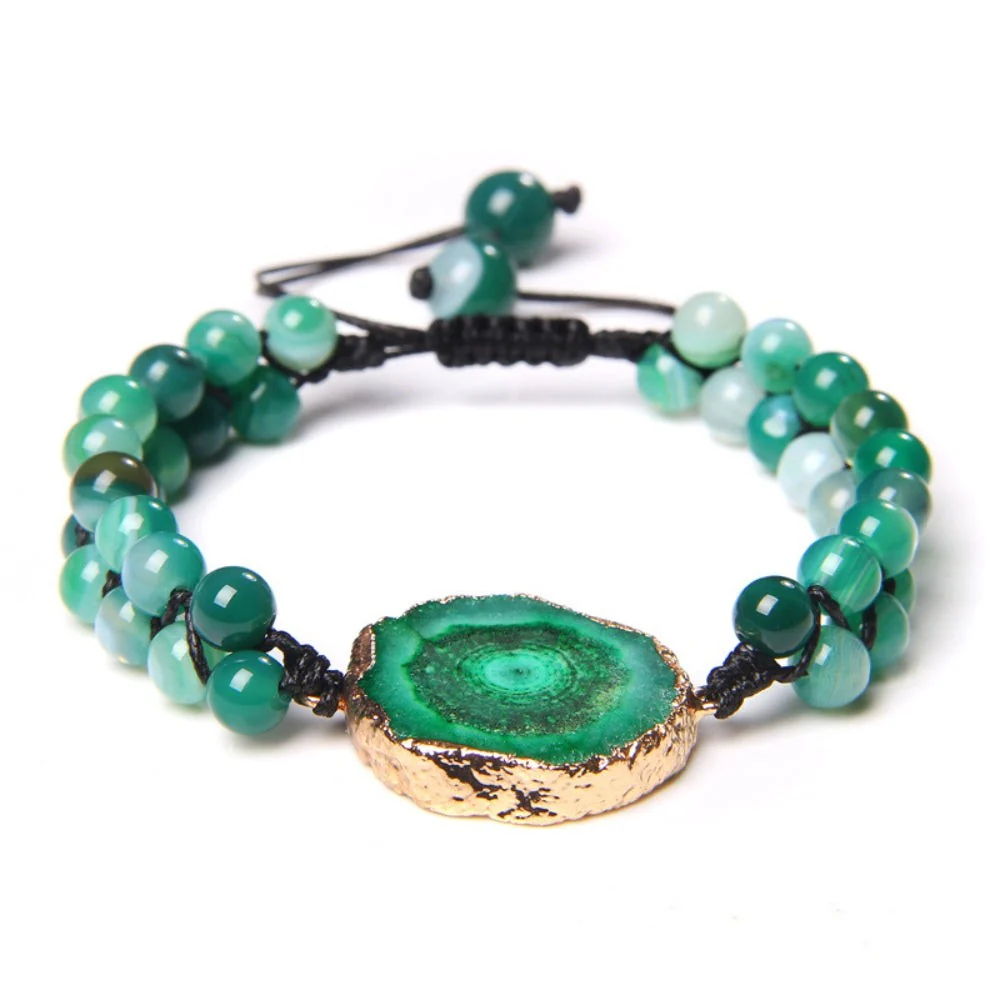 Druzy Agate Woven Bead Bracelet - Image 3
