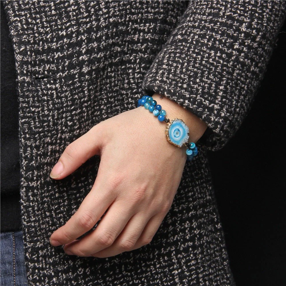 Druzy Agate Woven Bead Bracelet - Image 5
