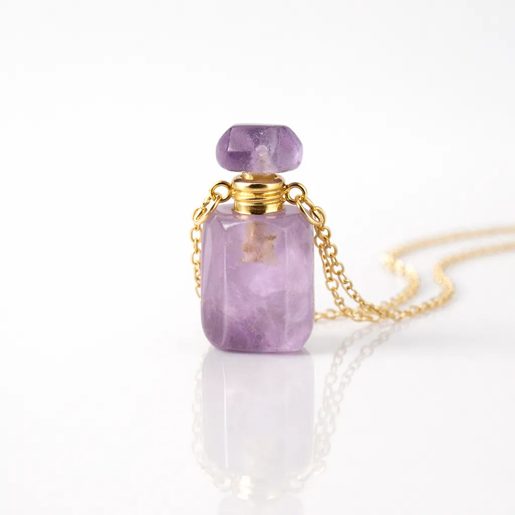 Engraved Gemstone Perfume Bottle Pendant — Embrace the Scent of Spiritual Energy - Image 10