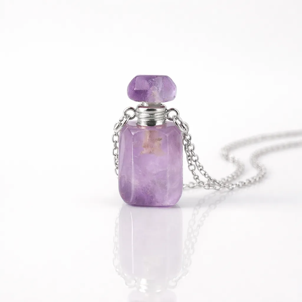 Engraved Gemstone Perfume Bottle Pendant — Embrace the Scent of Spiritual Energy - Image 11
