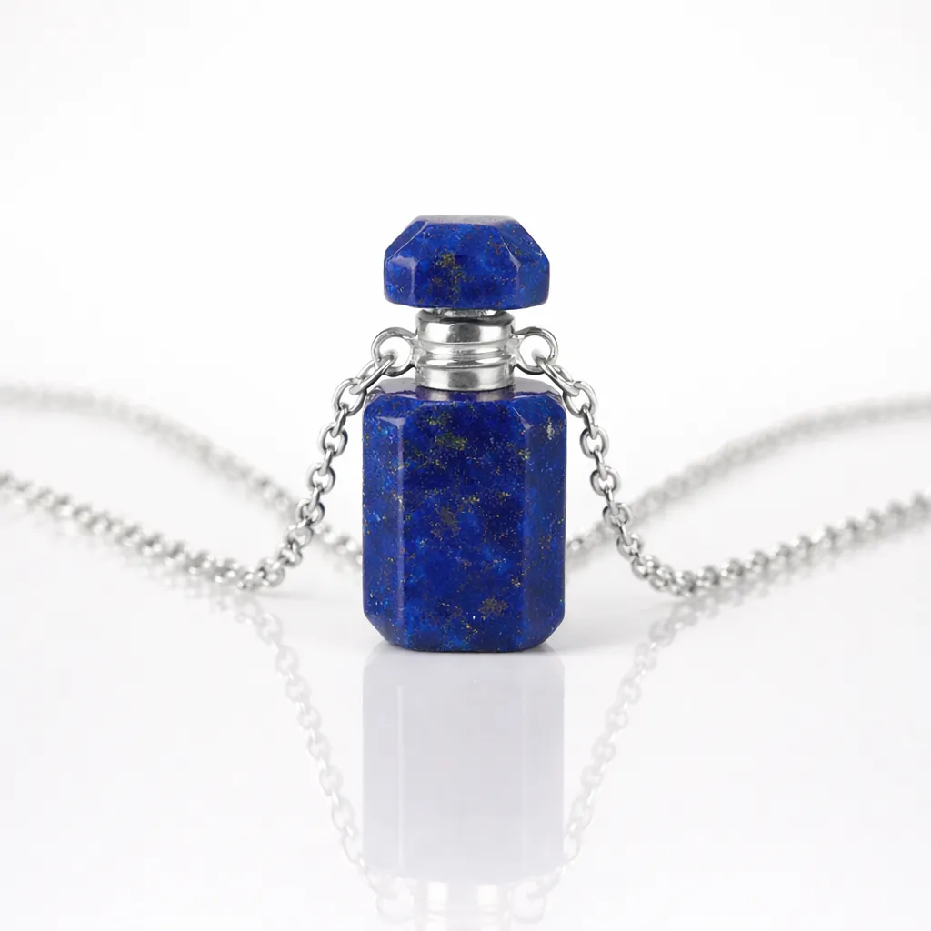 Engraved Gemstone Perfume Bottle Pendant — Embrace the Scent of Spiritual Energy - Image 13