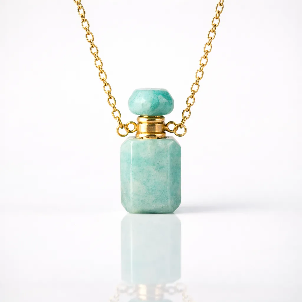 Engraved Gemstone Perfume Bottle Pendant — Embrace the Scent of Spiritual Energy - Image 8