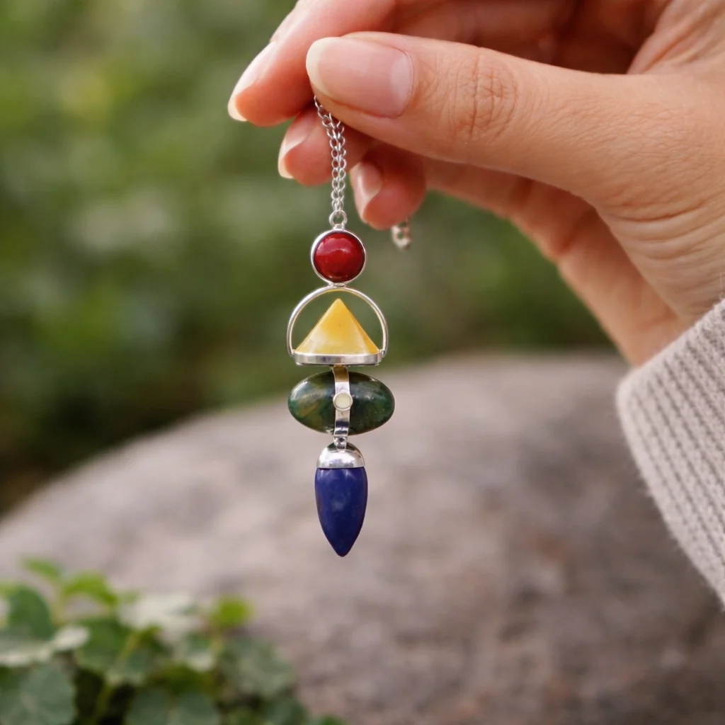 Four Elements Gemstone Pendulum – Balance Through Natural Forces - Image 2