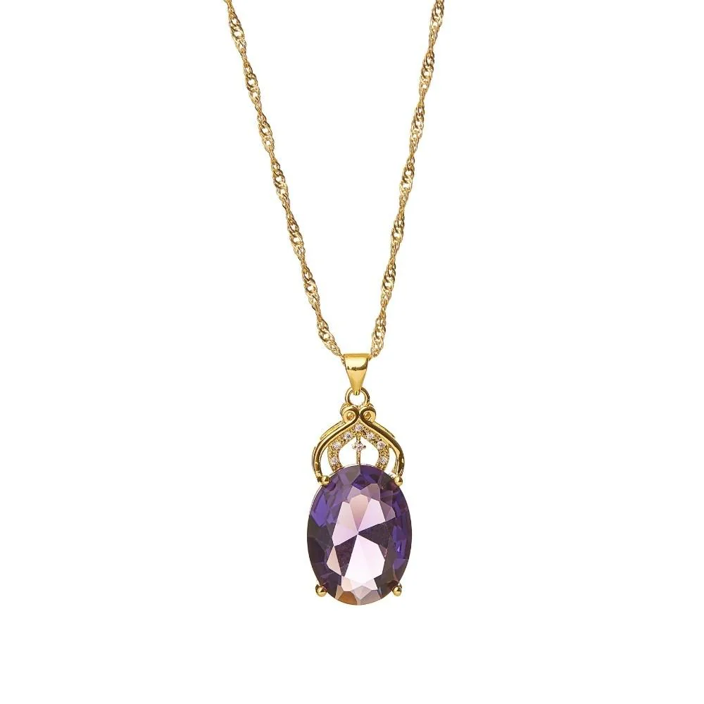 Gold Plated Amethyst Necklace - Image 6