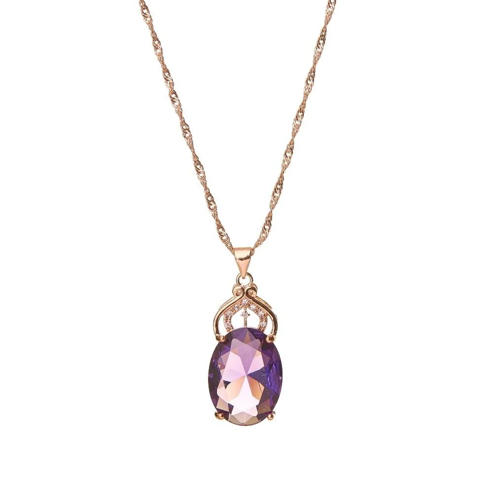 Gold Plated Amethyst Necklace - Image 7