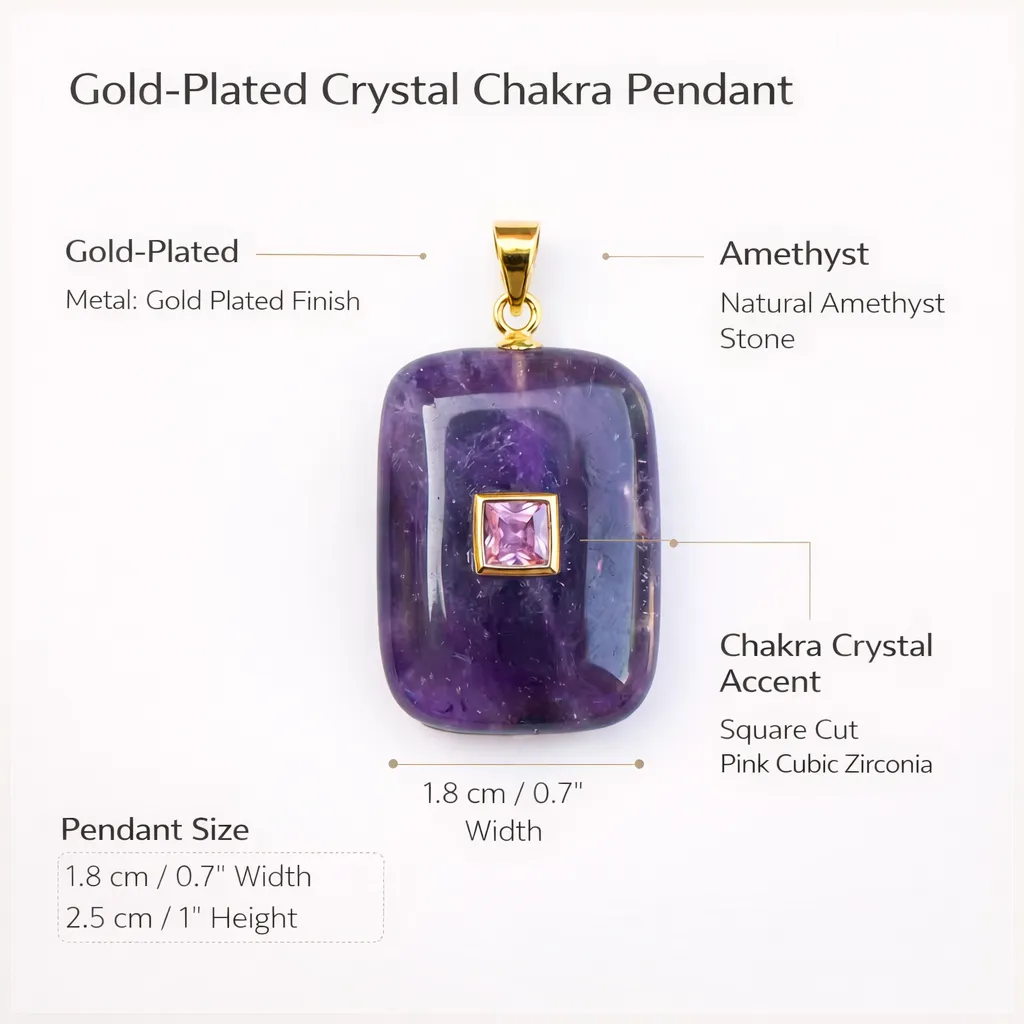 Gold‑Plated Crystal Chakra Pendant — Natural Stone Energy Jewelry - Image 7