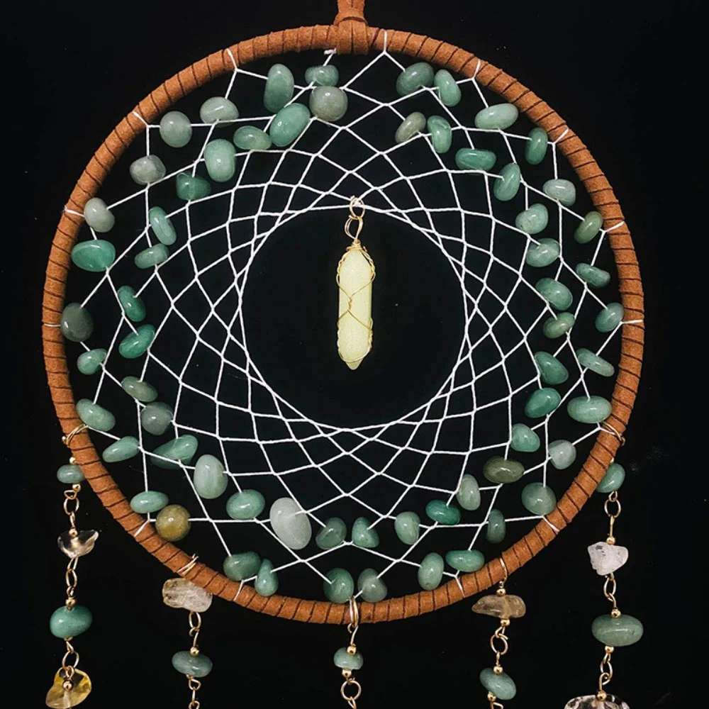 Green Agate Gemstone Dream Catcher - Image 2