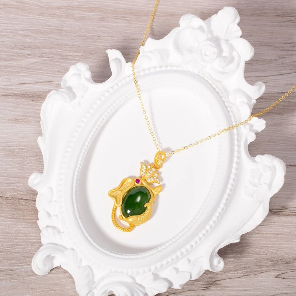 Green Jasper Stone Necklace - Image 4