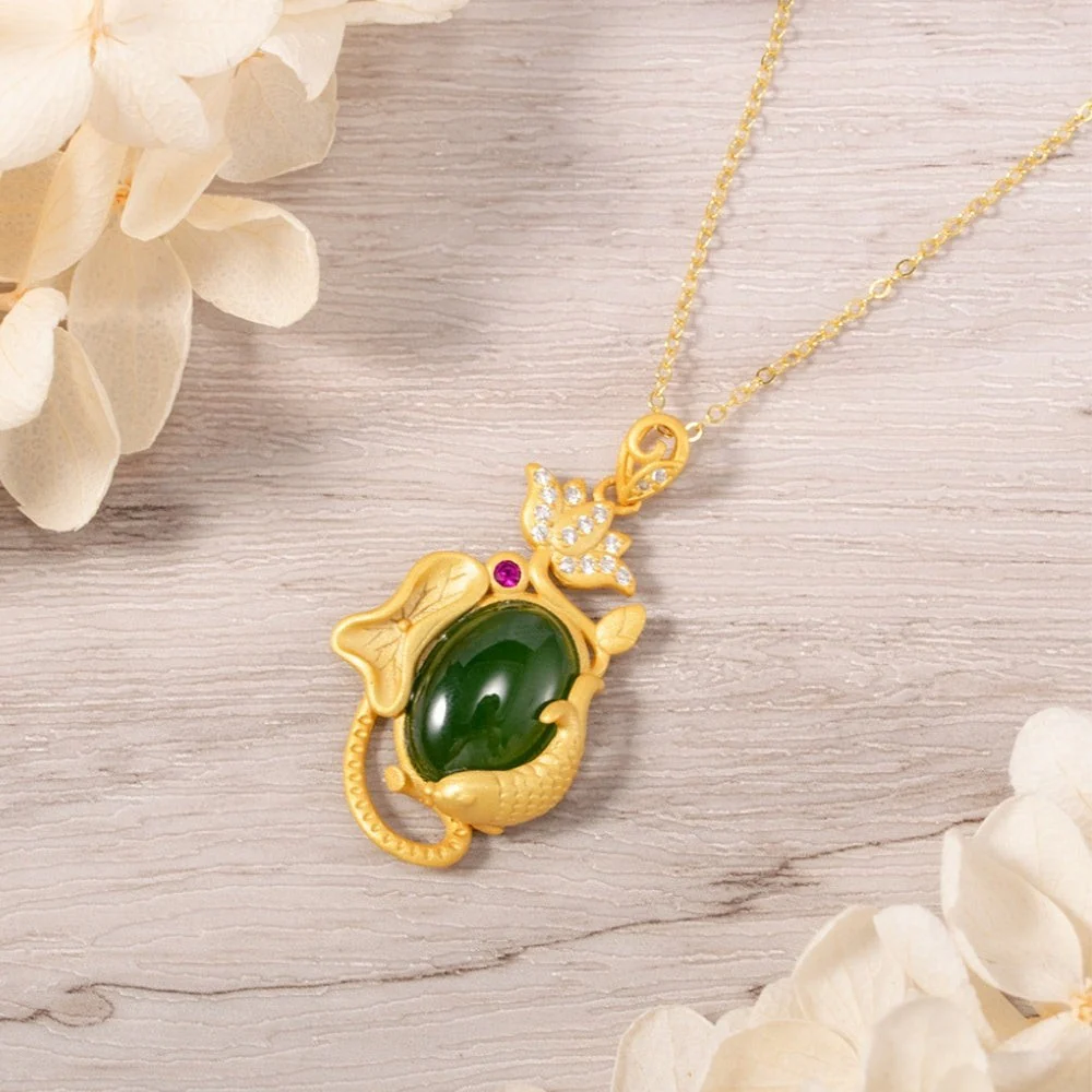 Green Jasper Stone Necklace - Image 6