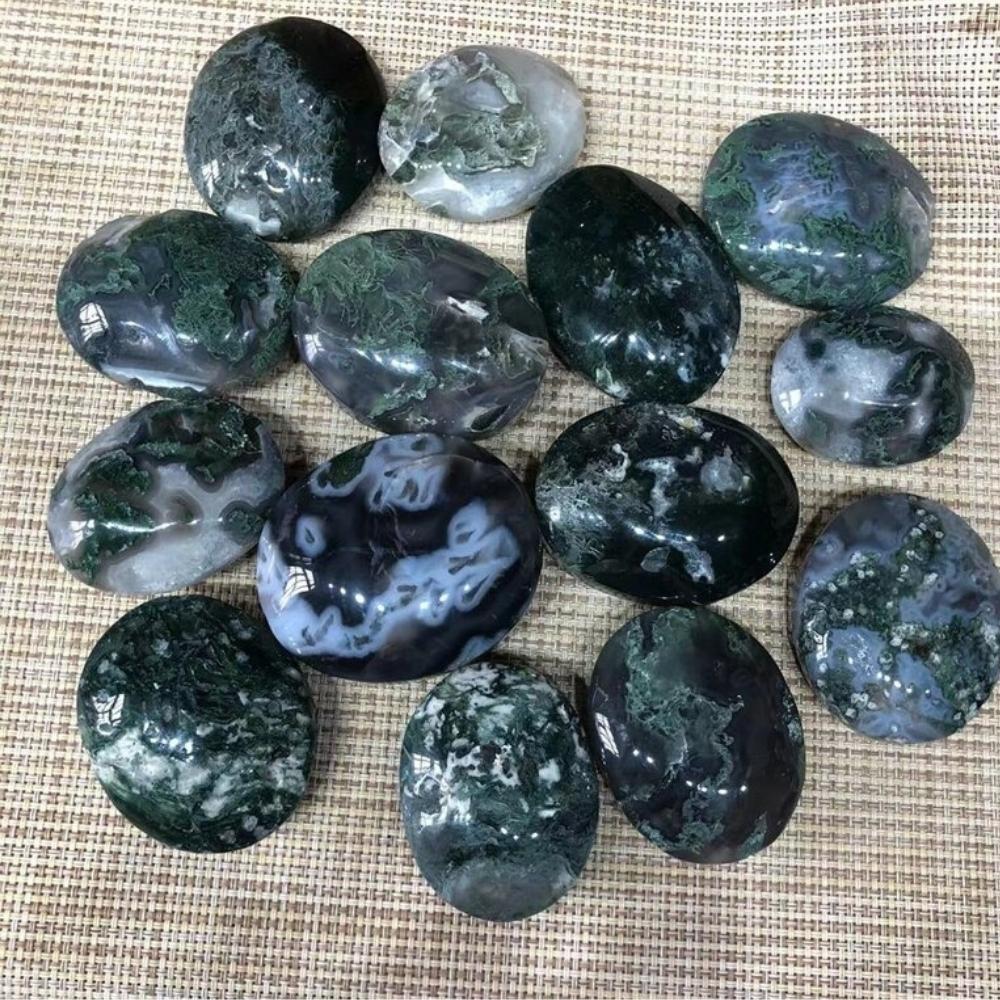 Green Moss Agate Palm Stone - Image 5