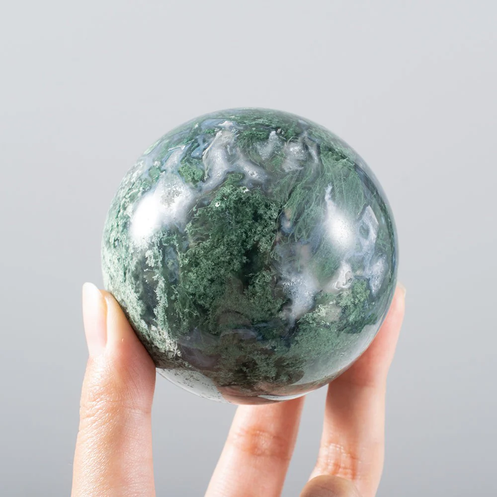 Green Moss Agate Sphere - Image 6