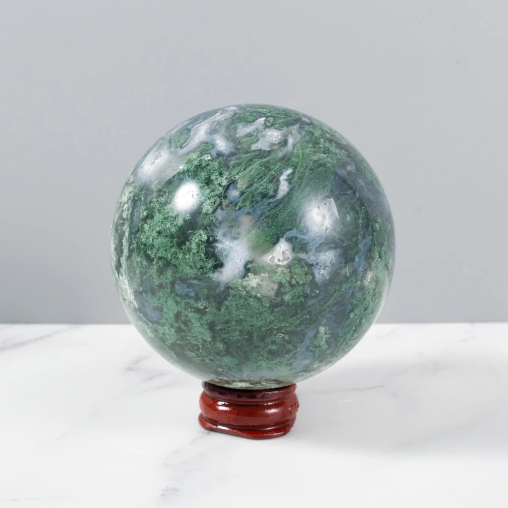 Green Moss Agate Sphere - Image 7