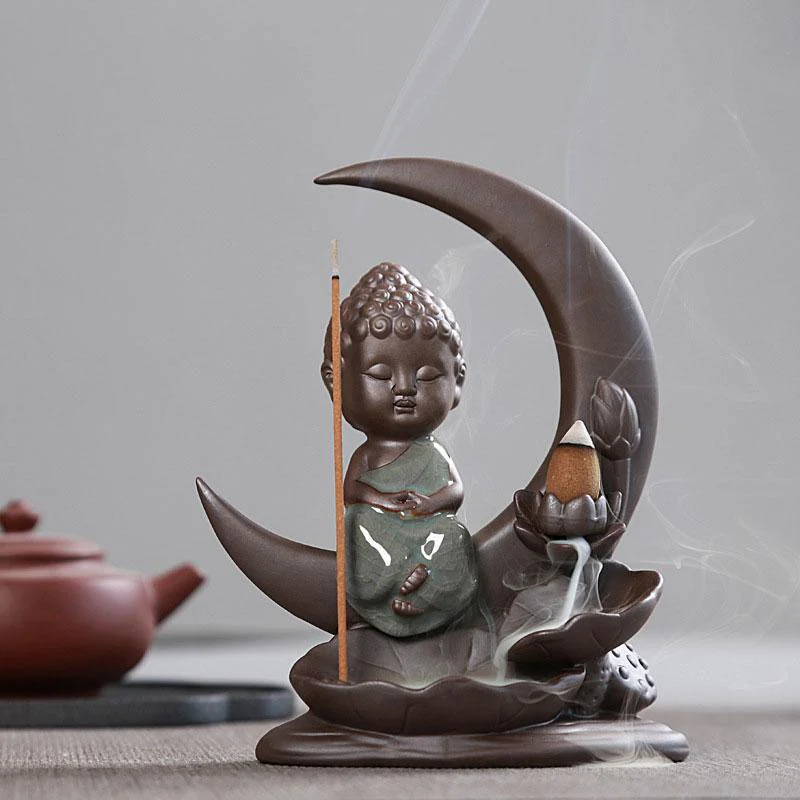 Handmade Moon Backflow Incense Burner - Image 4