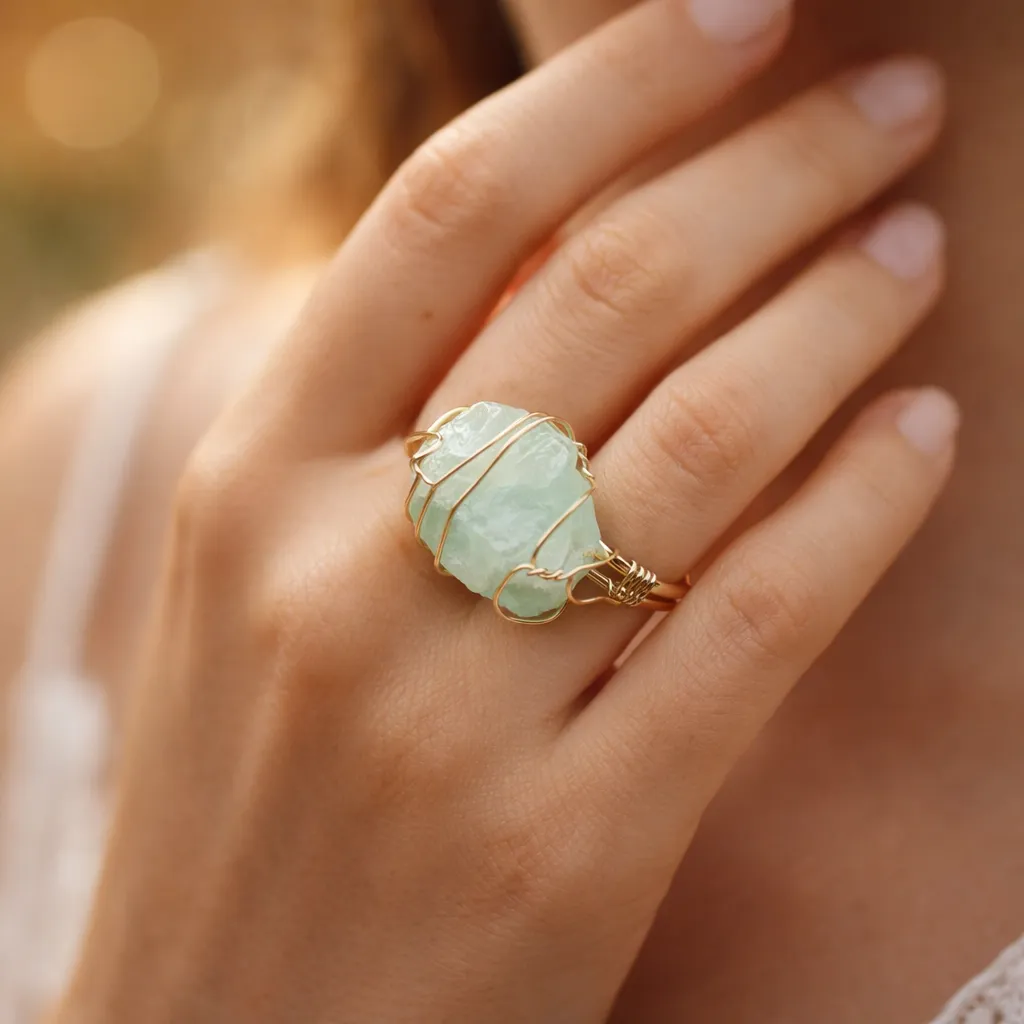 Healing Crystal Adjustable Ring — Natural Gemstone Statement Jewelry - Image 16