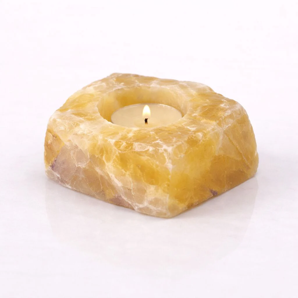 Healing Crystal Tea Light Candle Holder — Natural Stone Light for Ambience & Calm - Image 8