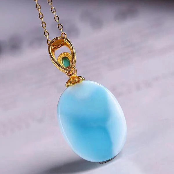 Larimar Ocean Drop Necklace - Image 8