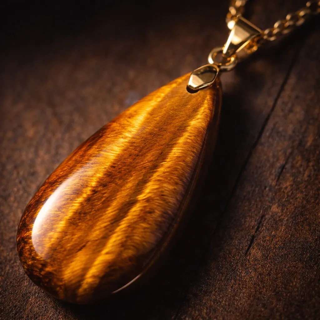 Long Teardrop Healing Crystal Necklace — Natural Gemstone Pendant - Image 3