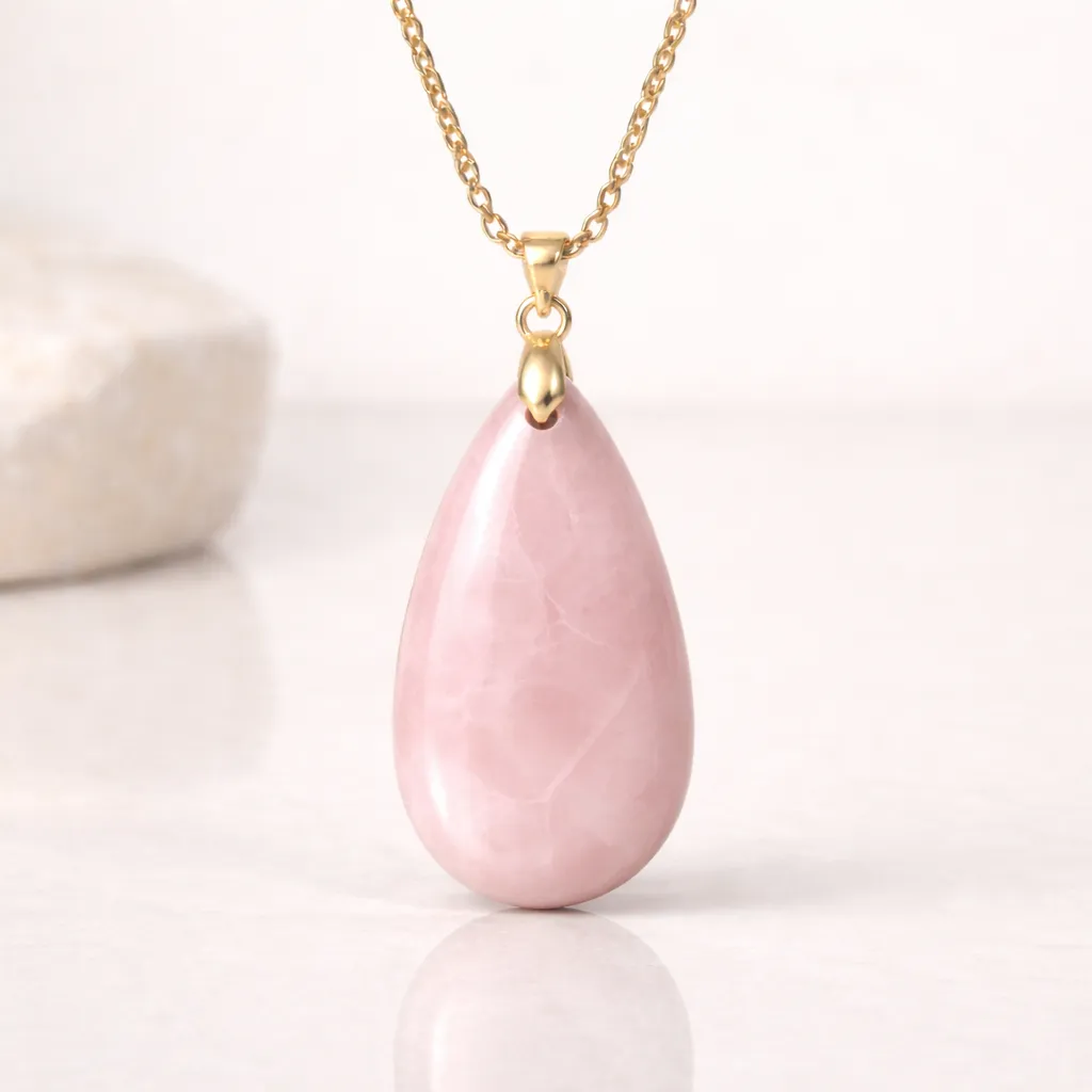 Long Teardrop Healing Crystal Necklace — Natural Gemstone Pendant - Image 8