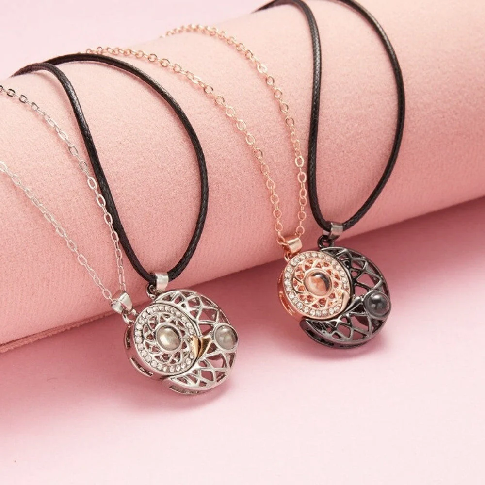 Matching Moon & Sun Magnetic Necklaces for Couples - Image 4