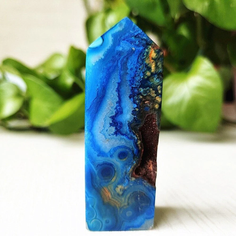 Mesmerizing Blue Silk Agate Crystal Point - Image 2