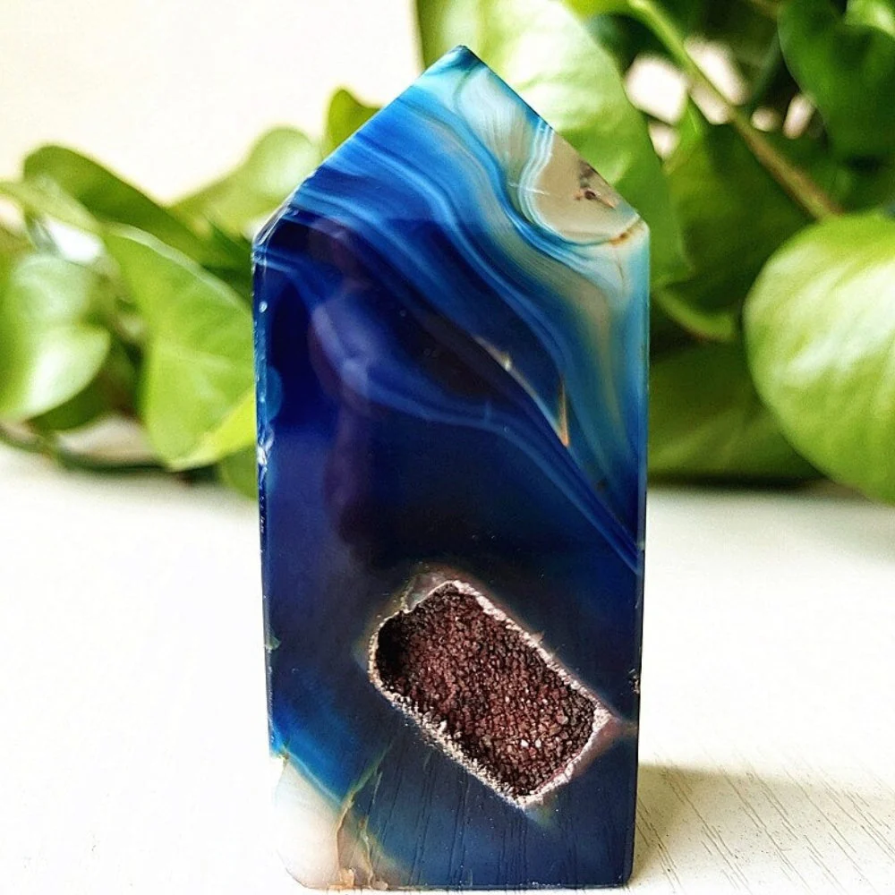 Mesmerizing Blue Silk Agate Crystal Point - Image 8