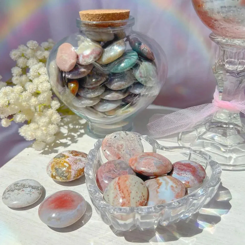 Natural African Ocean Jasper Palm Stone - Image 5
