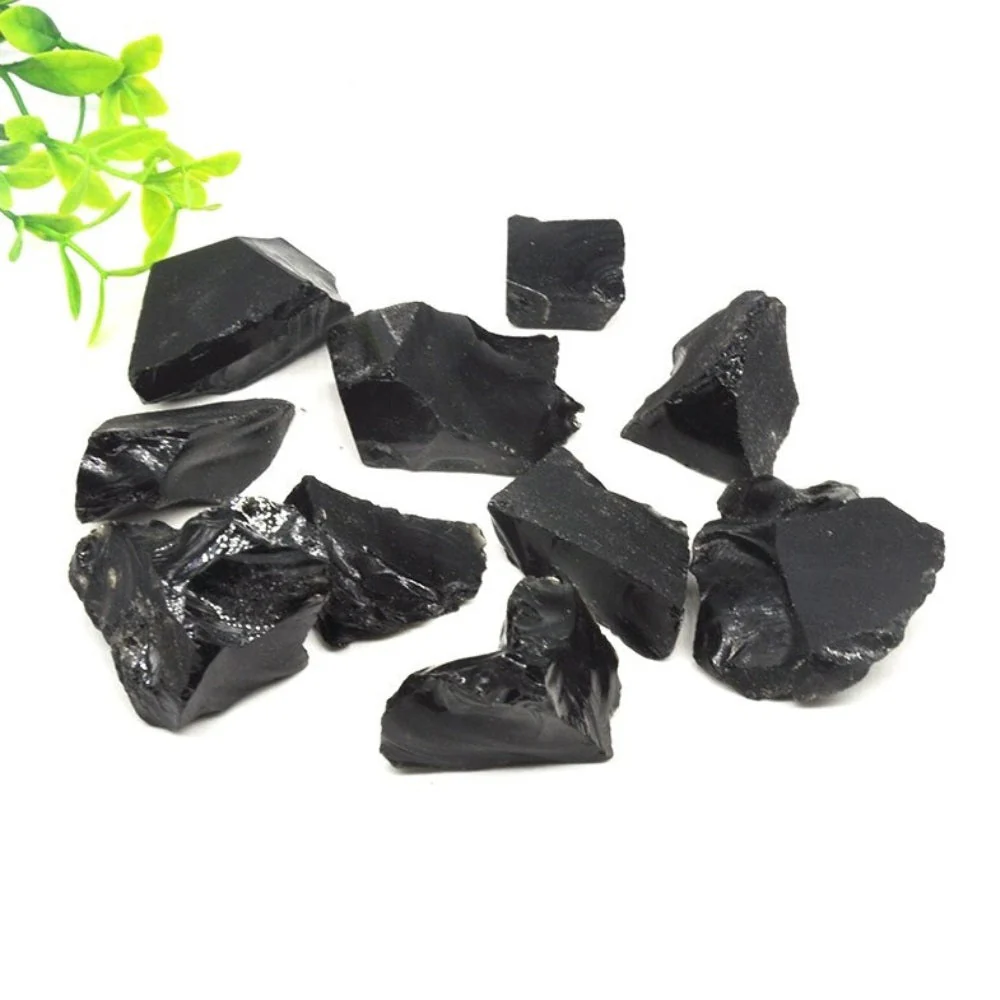 Natural Black Raw Obsidian Stones - Image 4